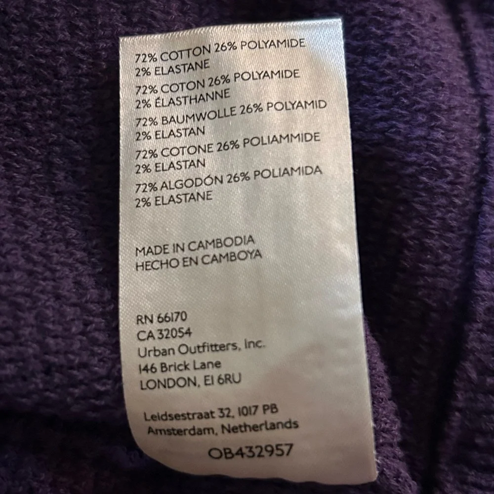 Free People Ottoman Slouchy Tunic Sweater Gothic Grape Size Small